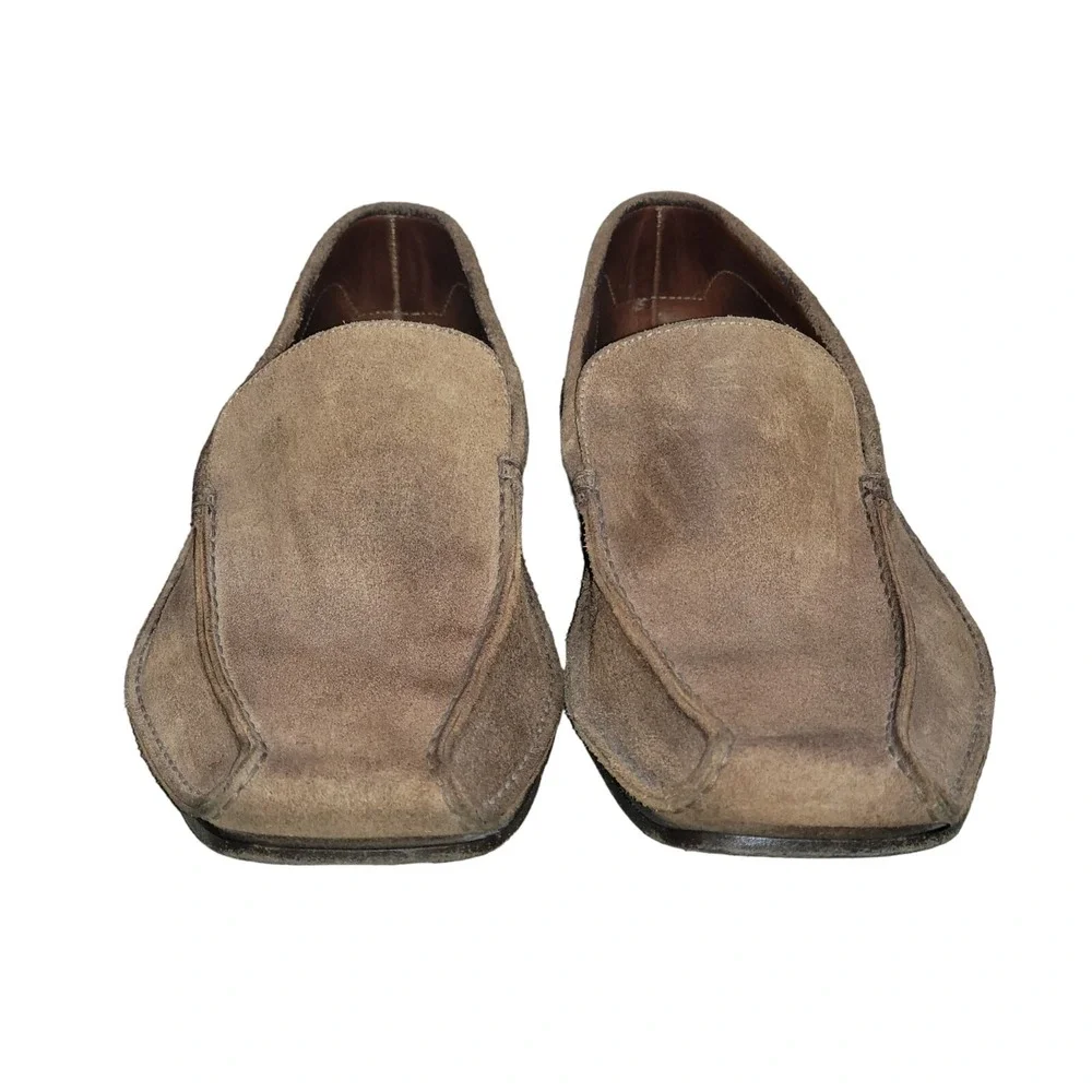 JOHN VARVATOS Men's Brown Leather Suede Loafers Shoes Size 11.5 M
